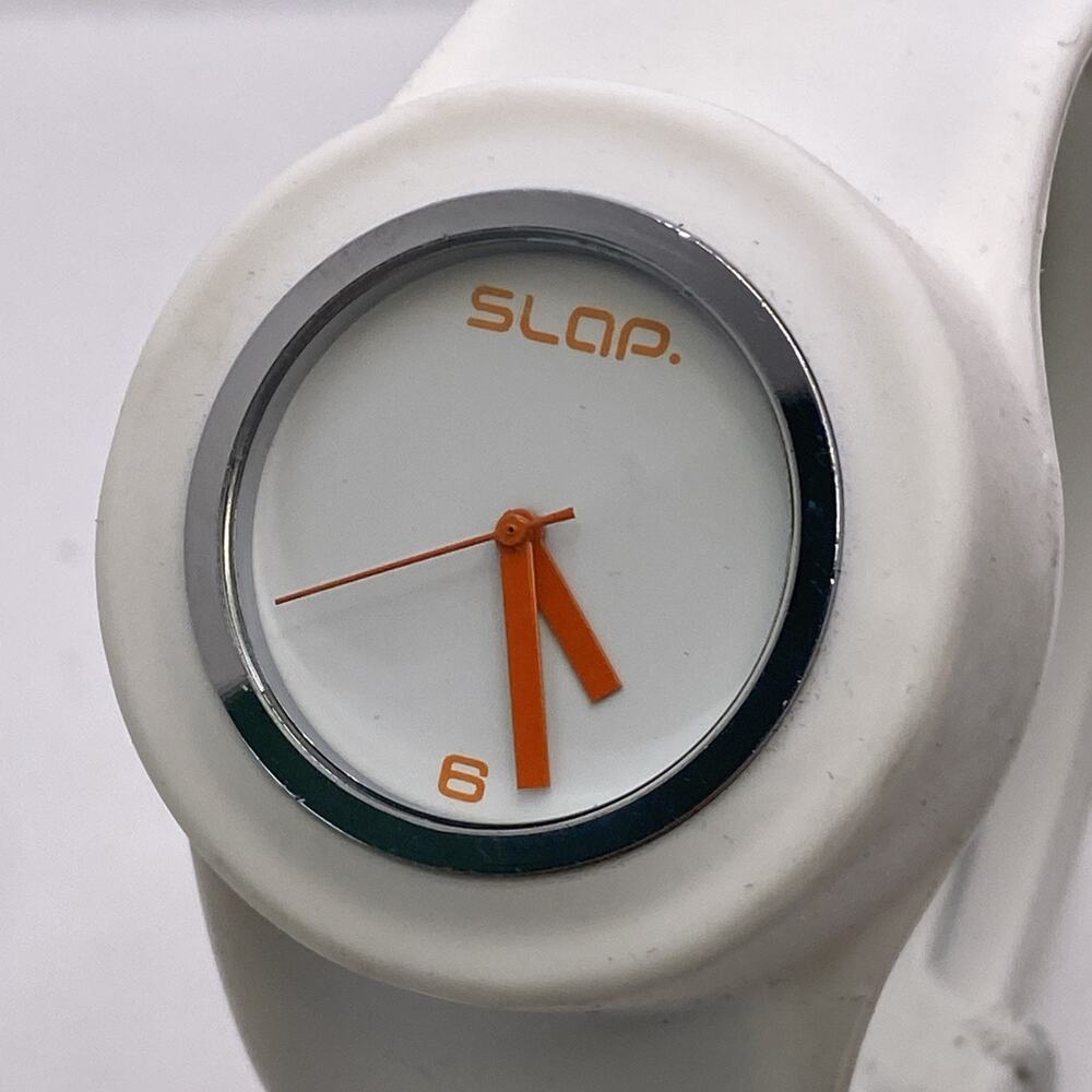 Womens White Vintage Slap Watch New Battery